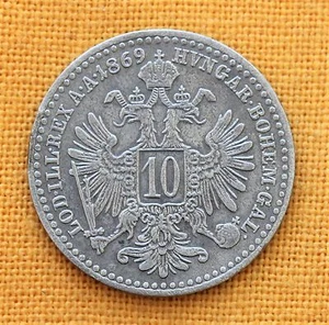 Habsburger Franz Joseph Silber 10 Kreuzer, 1869. - Bild 1 von 2