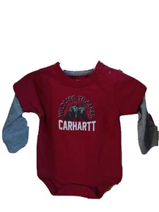 CARHARTT Bebé Niños 12 M Oso Una Pieza Mangas Largas Camisa Traje BodySuit Nuevo con Etiquetas - Imagen 1 de 3
