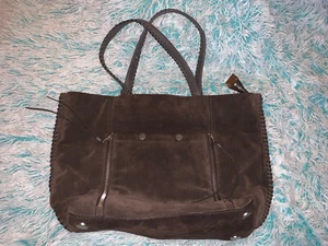 Allsaints Fleur De lis east/west soulder purse brown suede leather - Picture 1 of 12