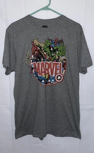 Marvel Comics Tshirt Superheroes Graphic Tee Dark Heather Gray Size L Large - Picture 1 of 10