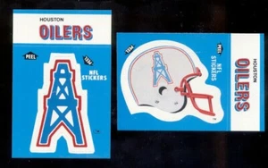 1987 Fleer Action HOUSTON OILERS Helmet & Logo Sticker Set Mint - Picture 1 of 1