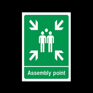 Fire Assembly Point - Rigid Plastic Sign, Sticker or Metal A5 A4 A3 (EE58) - Picture 1 of 1