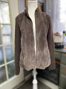 Pendleton Brown 100%Suede 90% Merino Wool Zip Up Jacket Size Large (k) - Picture 1 of 7