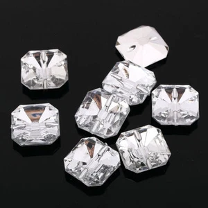 CraftbuddyUSAB4 20pcs 17m Sew On Square Acrylic Crystal Rhinestone Buttons - Picture 1 of 2