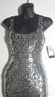 BODYCONDRESS FROM MACY'S. BLACK & SILVER SEQUIN FOR CLUB PARTY COCKTAIL Sz. 7/8
