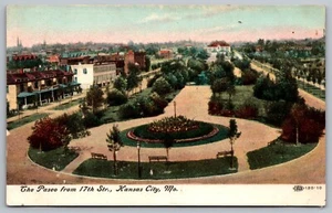 Paseo from 17th Street Kansas City Missouri Early 1900s vintage postcard - Picture 1 of 2