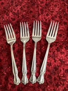6 Rogers & Bro Daybreak Elegant Lady DESSERT FORKS 6-1/8" IS Reinforced Plate - Picture 1 of 4