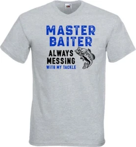 Fishing Master Baiter Funny Humour Novelty T Shirt Various Colours And Sizes - Picture 1 of 24