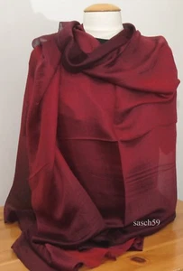 Scarf silk red dip dye silk scarf cloth stole shoulder cloth Pashmina 190cmx84cm - Picture 1 of 6