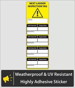 Ladder Safety Inspection Record Sticker Size: 50x150mm, Ladder Condition Log Tag - Picture 1 of 1