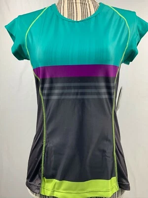 Camiseta deportiva Moxie Cycling para mujer color block mediana, gris/violeta/aqua  Foto 1 de 2