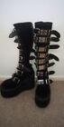 Demonia Boots Size 8, Buckles, Zip, Wedges