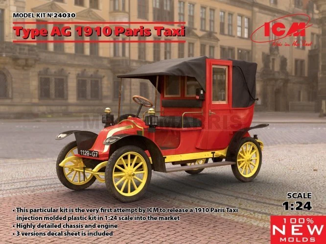 ICM 24030 1/24 Type AG 1910 Paris Taxi (100% new molds) - Immagine 1 di 1