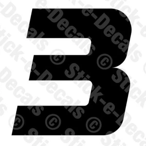 Number Three 3 Vinyl Die Cut Decal Sticker - RACING NUMBER - RSF - Picture 1 of 2