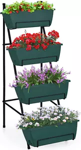 Raised Garden Bed 4 Tier Vertical Planter Indoor Outdoor Raised Planter Box - Picture 1 of 9