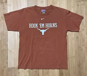 VTG Texas Longhorns T-Shirt Nike Center Swoosh Hook Em Horns Youth Size Large - Picture 1 of 5