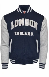 London England baseball jacket Blue and gray men's XS - Picture 1 of 6