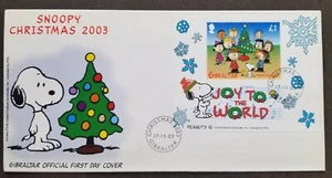 [SJ] Gibraltar Snoopy Christmas 2003 Cartoon Animation Music (FDC) ****C - Picture 1 of 5