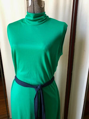 Maxi Vestido Lilli Verde Diamante Años 70 De Colección Nuevo de Lote Antiguo con Etiqueta Talla 14 - Mediano Foto 1 de 4