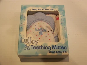 LuliJoy Teething Mitten Set of 2 – Baby Glove Teether Adjustable Strap & Bib - Picture 1 of 1