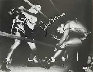 Jake LaMotta signed/Insc 16x20 photo - Boxing Champion - PSA/DNA Authenticated - Picture 1 of 3