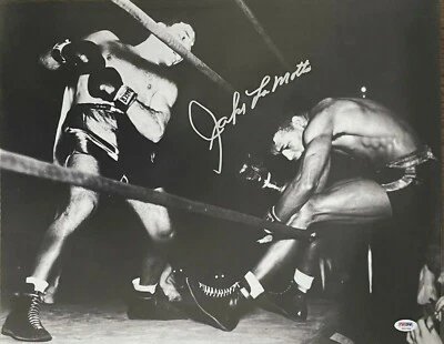 Jake LaMotta signed/Insc 16x20 photo - Boxing Champion - PSA/DNA Authenticated - Image 1 of 3