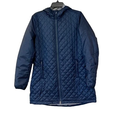 Charles River Apparel 女式锂绗缝连帽派克大衣黑色 M 码全新带标签 — 第 1/4 张图片