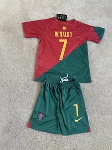Portugal Ronaldo #7 Youth Kids Large Jersey And Shorts. Brand New With Tags - Picture 1 of 9