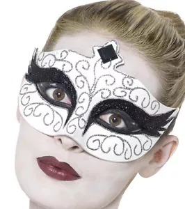 Masquerade Ball Face Mask Fancy Dress Gothic Swan Facemask White by Smiffys - Picture 1 of 1