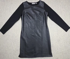 Belle by Kim Gravel Ponte Knit & Faux Leather Dress Black Size XS - Picture 1 of 12