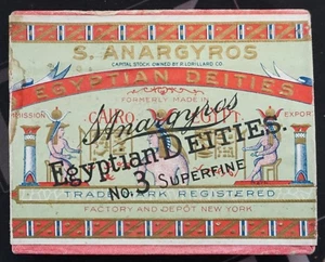 GRECIA-EGIPTO S. Anargyros Deidades Egipcias Nº3 Caja de Cigarrillos Vacía Nueva York - Imagen 1 de 3