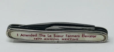 1977 Le Sueur MN Farmers Elevator Annual Meeting Souvenir Pocket Knife Colonial - Image 1 of 4