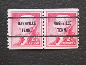 (1) MNH COIL PAIR precan. briefmarken - 2 C JEFFERSON, MIT EINEM NASHVILLE, TN - PC - Bild 1 von 2