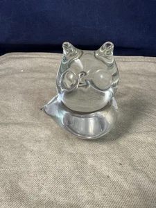 MCM Handblown Art Glass Owl Figurine 4” Scandinavian Art Glass Paperweight - Picture 1 of 12