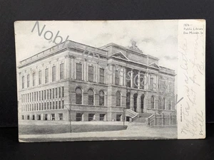 Des Moines Iowa Public Library 1907 RPPC Postkarte PM DB - Bild 1 von 2