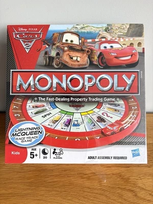 Disney Pixar Cars 2 Monopoly Lightning McQueen Race Track Game New Sealed - Image 1 of 4