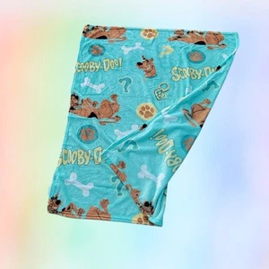 SCOOBY-DOO Ruh Roh Fleece Throw Blanket 43"x51” Northwest Co paw prints Teal - Picture 1 of 4