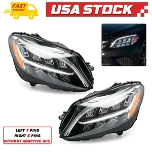 Pair For 2019-2021 Mercedes Benz C-Class C300 W205 Full LED Headlight Headlamps - Picture 1 of 15