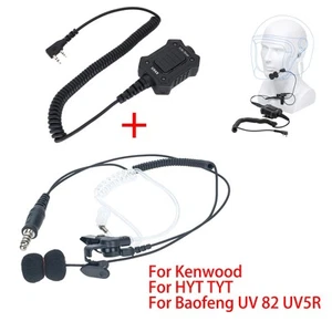 U94X PTT+Air Tube Microphone for Kenwood TK-320, HYT TC2100, TYT TH-UVF1, UV5R - Picture 1 of 8