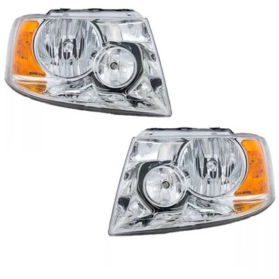 Faro delantero Expedition 03-06 con interior cromado con bombilla JUEGO PAR Foto 1 de 4