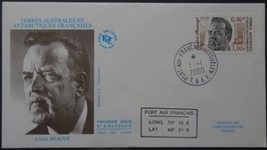 French Antarctic Territory's Andre Beauge first day stamp cover - Picture 1 of 1