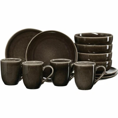 Ritzenhoff & Breker breakfast service Eda Umbra 12 pieces, earthenware, Brown, 320565 - Image 1 of 2