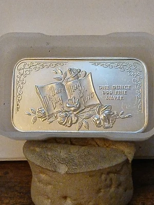 1 oz de plata 999 en esta barra de plata vintage del Día de la Madre 1973 de Madison Mint🌹 Foto 1 de 4