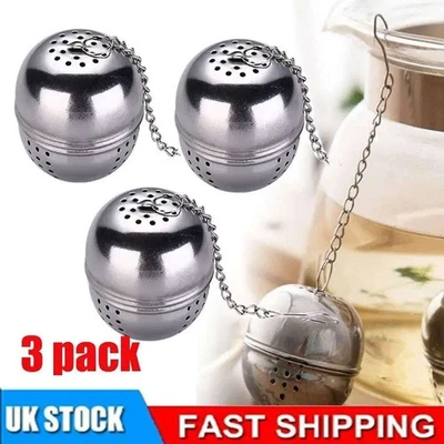 3 Pcs Tea Infuser Ball Mesh Loose Leaf Strainer Stainless Steel Secure Locking - Image 1 of 4