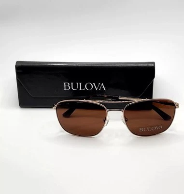 Gafas de sol Bulova Brampton en oro rosa y lentes marrones con estuche original, NUEVAS Foto 1 de 4