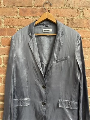 Blazer Feminino Jil Sander, Tamanho 40, Viscose Azul, Modernidade Sensual Elegante, Itália - Imagem 1 de 4