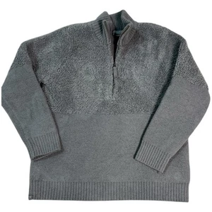BAREFOOT DREAMS COZYCHIC MIXED SHEARLING PULLOVER - SIZE: WOMEN’S LARGE GRAY - Picture 1 of 6