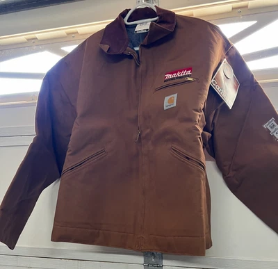 Chaqueta Carhartt J01 BRN LOGO MAKITA VINTAGE Talla 52 Forrada con Manta | Hecha en EE. UU. Foto 1 de 4