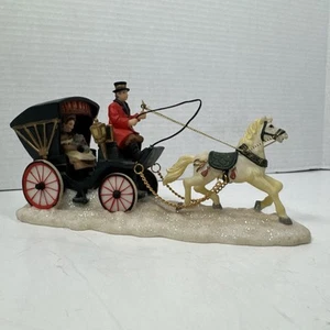 Holiday Time Horse & Carriage Christmas Decoration 8.5" Man Red Coat Woman New - Picture 1 of 9
