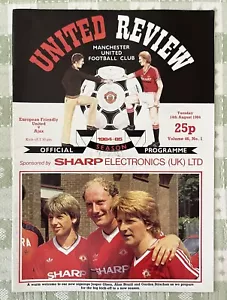 Football Programme - Manchester Utd v Ajax - European Friendly - 14th Aug 1984 - Picture 1 of 5